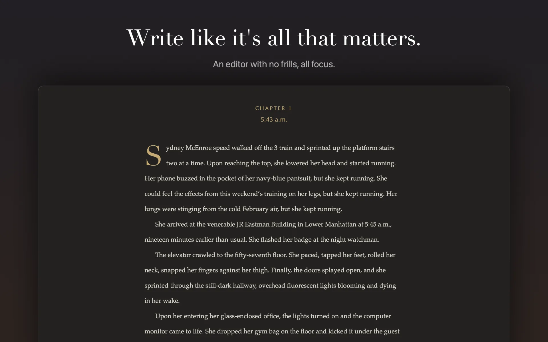 Writing in the manuscript